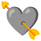 graues Herz + Herz mit Pfeil