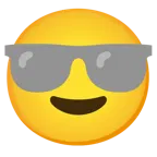 graues Herz + lächelndes Gesicht mit Sonnenbrille