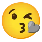 graues Herz + Kuss zuwerfendes Gesicht