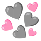 graues Herz + pinkes Herz