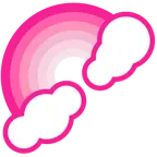 pinkes Herz + Regenbogen