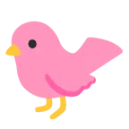 pinkes Herz + Vogel