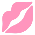 pinkes Herz + Kussabdruck