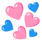 pinkes Herz + blaues Herz