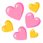 pinkes Herz + gelbes Herz