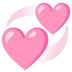 pinkes Herz + kreisende Herzen