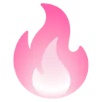 pinkes Herz + Feuer