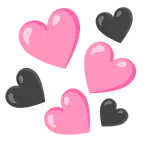 pinkes Herz + schwarzes Herz