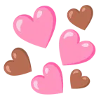 pinkes Herz + braunes Herz