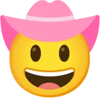 pinkes Herz + Gesicht mit Cowboyhut