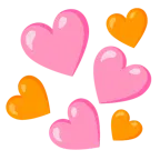 pinkes Herz + oranges Herz