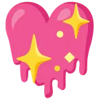 cara derritiéndose + corazón brillante