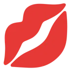 rotes Herz + Kussabdruck