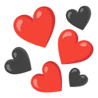 rotes Herz + schwarzes Herz