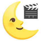 Mondsichel mit Gesicht rechts + Filmklappe