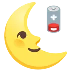 Mondsichel mit Gesicht rechts + schwache Batterie