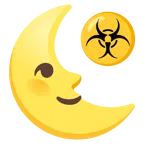 Mondsichel mit Gesicht rechts + Biogefährdung