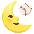 Mondsichel mit Gesicht rechts + Baseball