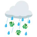 Wolke mit Regen + Drache