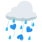 Wolke mit Regen + blaues Herz