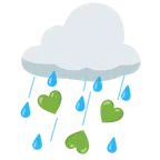 Wolke mit Regen + grünes Herz