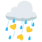 Wolke mit Regen + gelbes Herz
