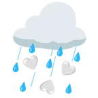 Wolke mit Regen + weißes Herz