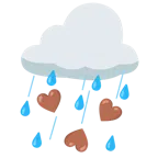 Wolke mit Regen + braunes Herz
