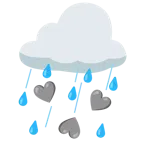 Wolke mit Regen + graues Herz