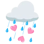 Wolke mit Regen + pinkes Herz