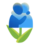 tulipán + personas abrazándose