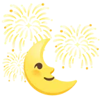 fuochi d’artificio + faccina ultimo quarto di luna