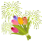 fuochi d’artificio + mazzo di fiori