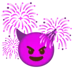 fuochi d’artificio + faccina con sorriso e corna