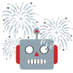 fuochi d’artificio + faccina di robot