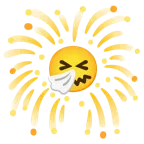 fuochi d’artificio + faccina che starnutisce