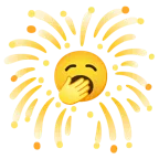 打ち上げ花火 + あくびした顔