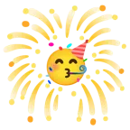fuochi d’artificio + faccina che festeggia