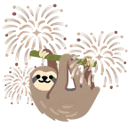 fuochi d’artificio + bradipo