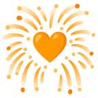 fuochi d’artificio + cuore arancione