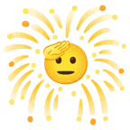 fuochi d’artificio + faccina che fa il saluto