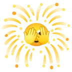 fuochi d’artificio + faccina che sbircia tra le dita