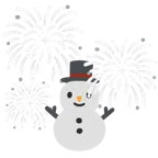 fuochi d’artificio + pupazzo di neve senza neve