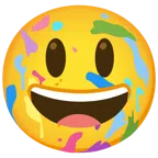 tavolozza + faccina con sorriso e occhi spalancati