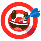 bersaglio + faccina con sorriso e occhi spalancati