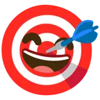 bersaglio + faccina con sorriso e occhi sorridenti