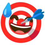 bersaglio + faccina con sorriso e goccia di sudore