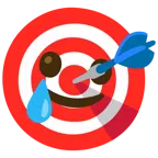 bersaglio + faccina sorridente con lacrima