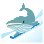 スキー + 潮吹きクジラ