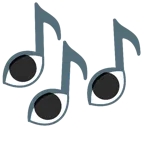 ojo + notas musicales